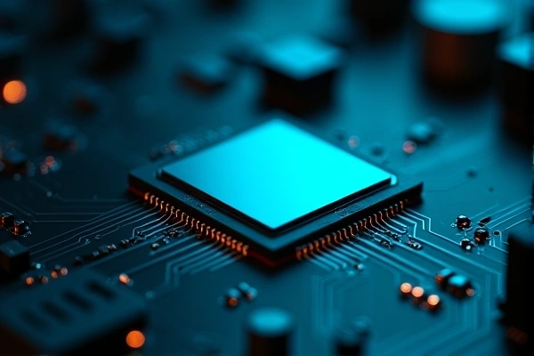 Procesor z niebieską poświatą symbolizujący Secure Enclave