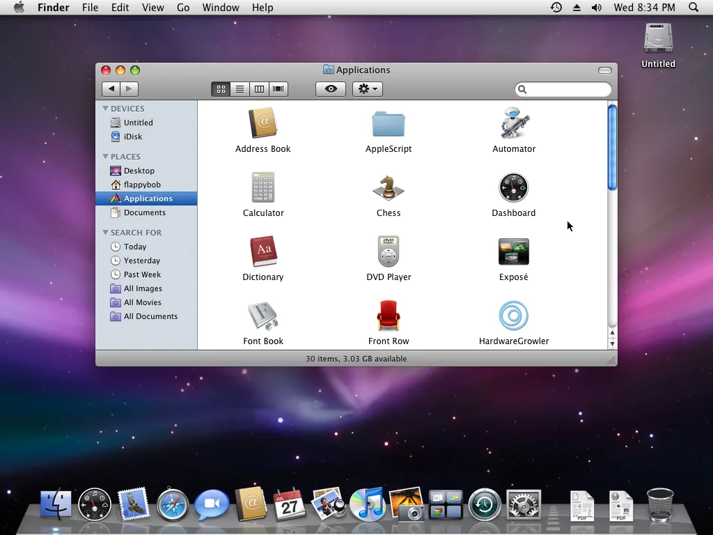 Mac OS X 10.5 Leopard. Źródło: archive.org