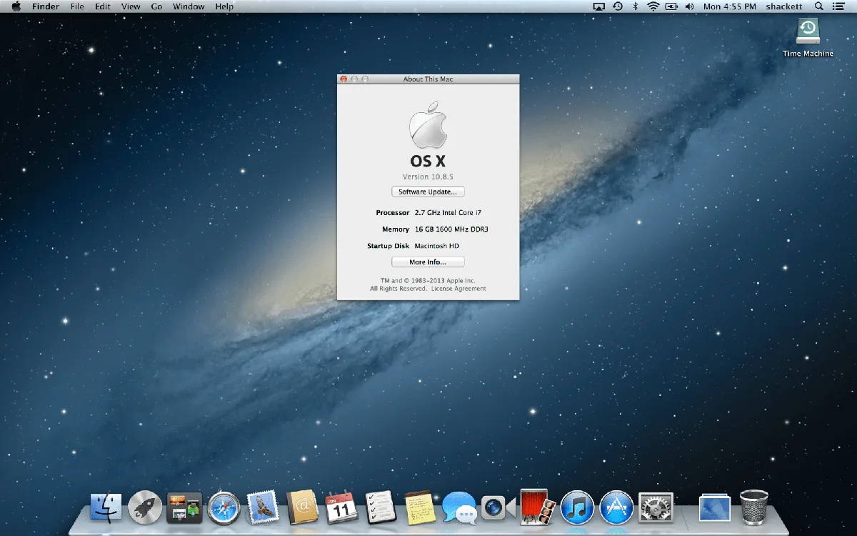 Mac OS X 10.8 Mountain Lion. Źródło: archive.org