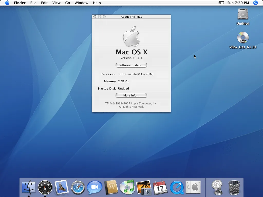 Mac OS X 10.4 Tiger. Źródło: archive.org