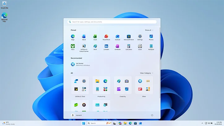 Windows 11 — pulpit. Źródło: wikipedia.org